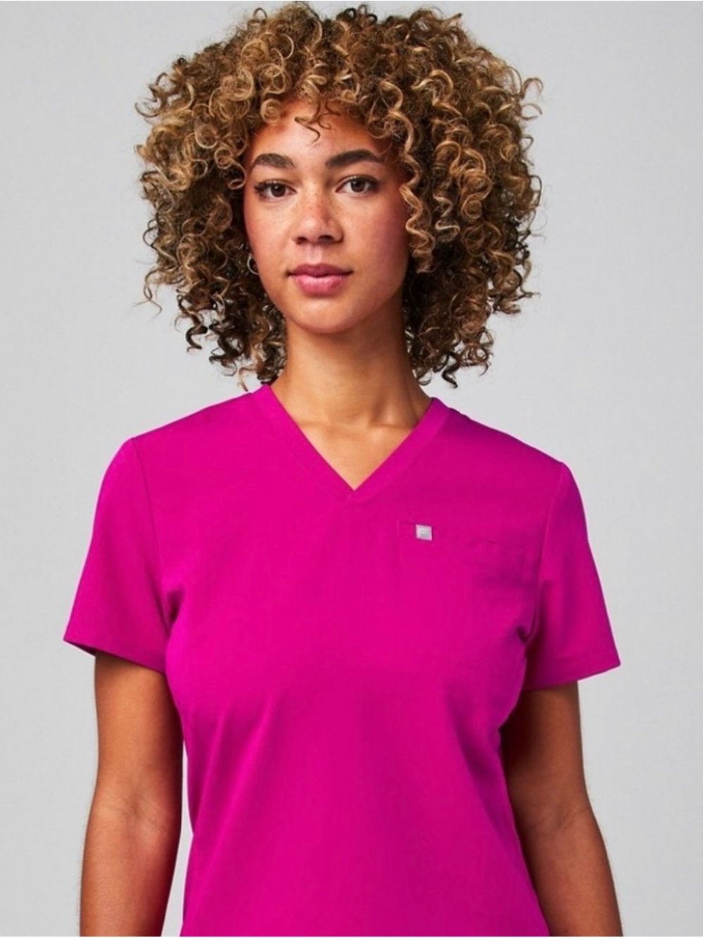 Fabletics Hibiscus V Neck Scrub Top and Fitted Pant